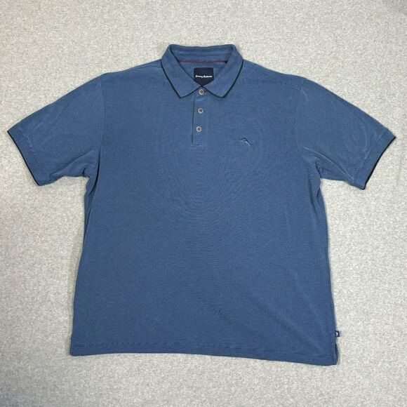 Tommy Bahama Mens Polo Shirt Size XL Blue Short Sleeve Summer Golf Collared Top - Picture 1 of 7